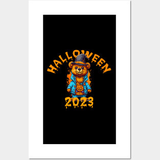 Halloween 2023 Cartoon Teddy Bear Posters and Art